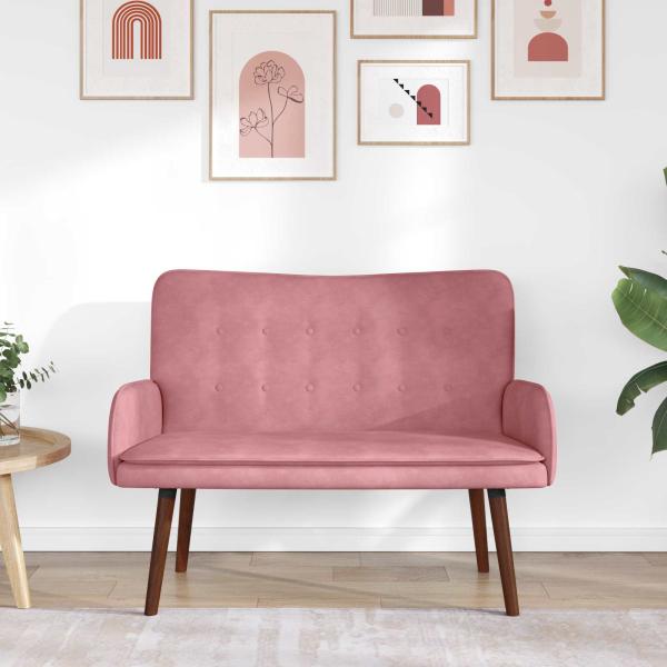 2-Sitzer Sofa Rosa 115 x 61 x 87 cm Samt