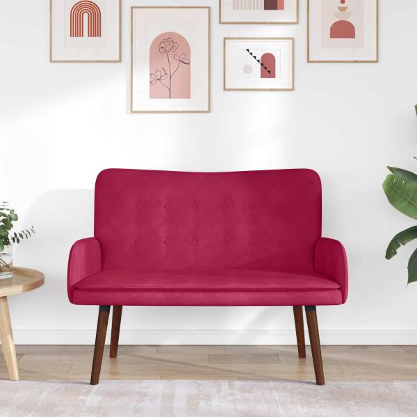 2-Sitzer Sofa Weinrot 115 x 61 x 87 cm Samt
