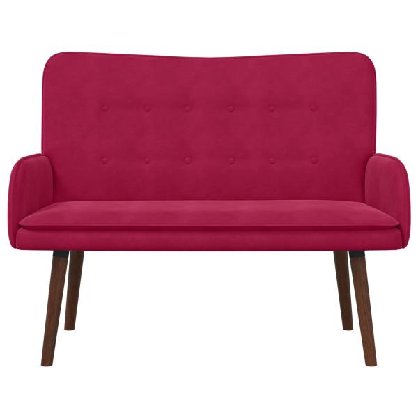 2-Sitzer Sofa Weinrot 115 x 61 x 87 cm Samt