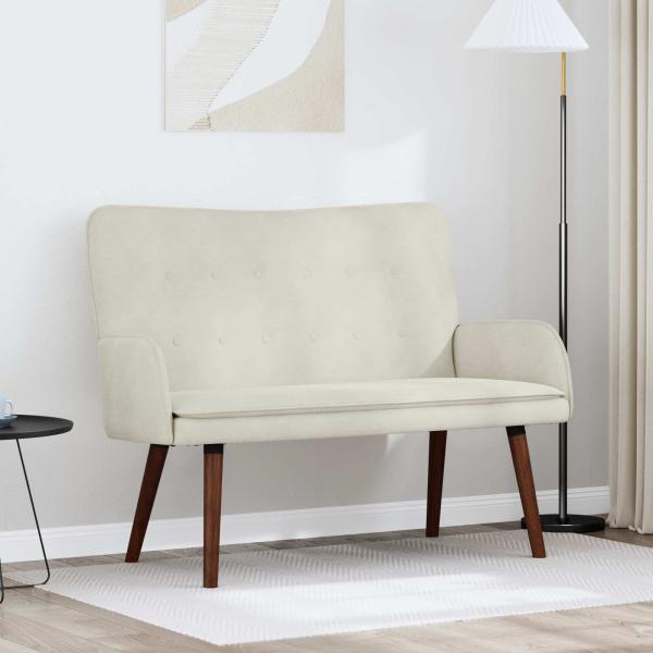 ARDEBO.de - 2-Sitzer Sofa Creme 115 x 61 x 87 cm Samt