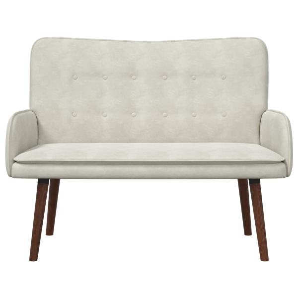2-Sitzer Sofa Creme 115 x 61 x 87 cm Samt