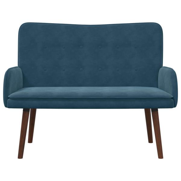 2-Sitzer Sofa Blau 115 x 61 x 87 cm Samt