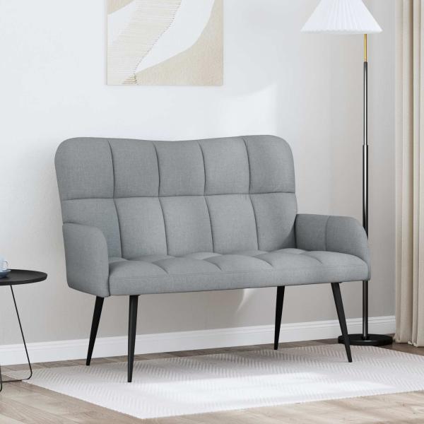 ARDEBO.de - 2-Sitzer Sofa Hellgrau 115 x 61 x 87 cm Stoff