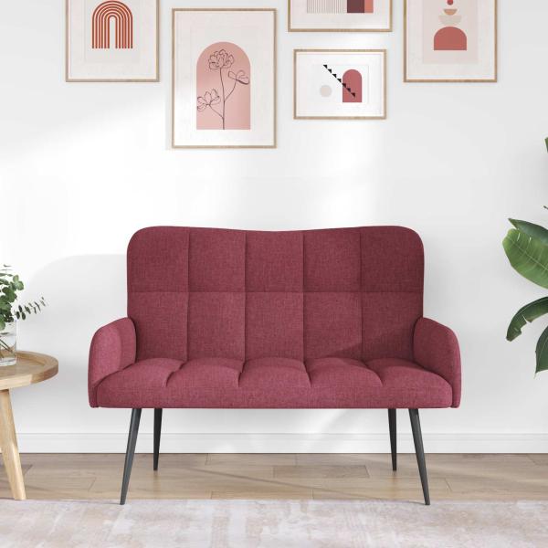 2-Sitzer Sofa Weinrot 115 x 61 x 87 cm Stoff