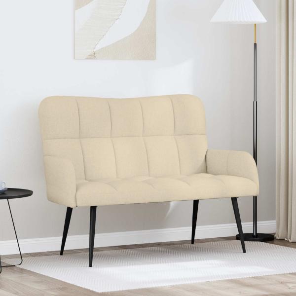 ARDEBO.de - 2-Sitzer Sofa Creme 115 x 61 x 87 cm Stoff