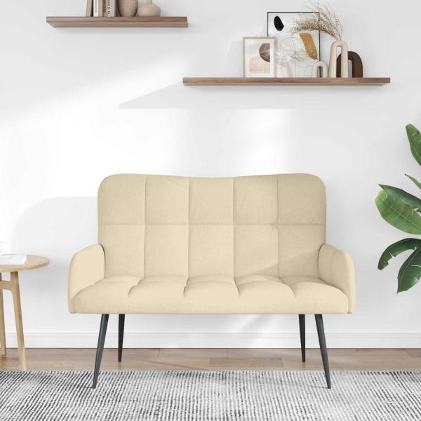 2-Sitzer Sofa Creme 115 x 61 x 87 cm Stoff