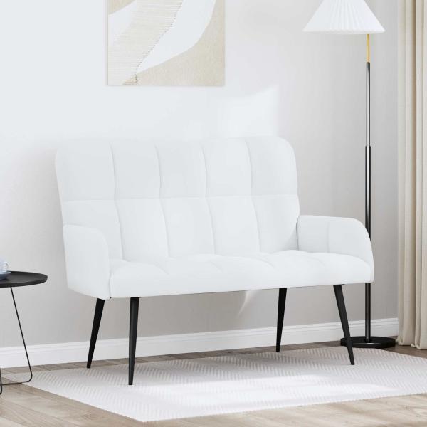 ARDEBO.de - 2-Sitzer Sofa Weiß 115 x 61 x 87 cm Stoff