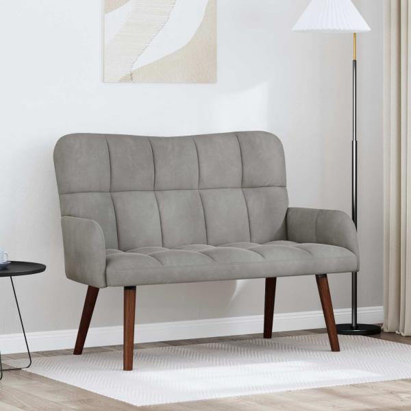 ARDEBO.de - 2-Sitzer Sofa Hellgrau 115 x 61 x 87 cm Samt