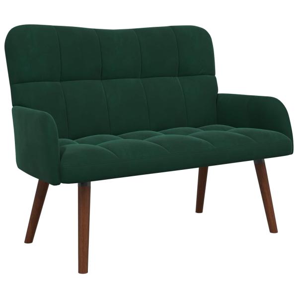2-Sitzer Sofa Dunkelgrün 115 x 61 x 87 cm Samt