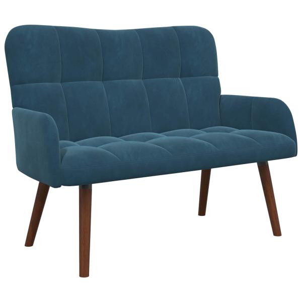 2-Sitzer Sofa Blau 115 x 61 x 87 cm Samt