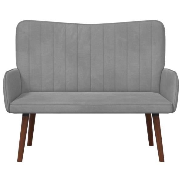 2-Sitzer Sofa Hellgrau 115 x 61 x 87 cm Samt