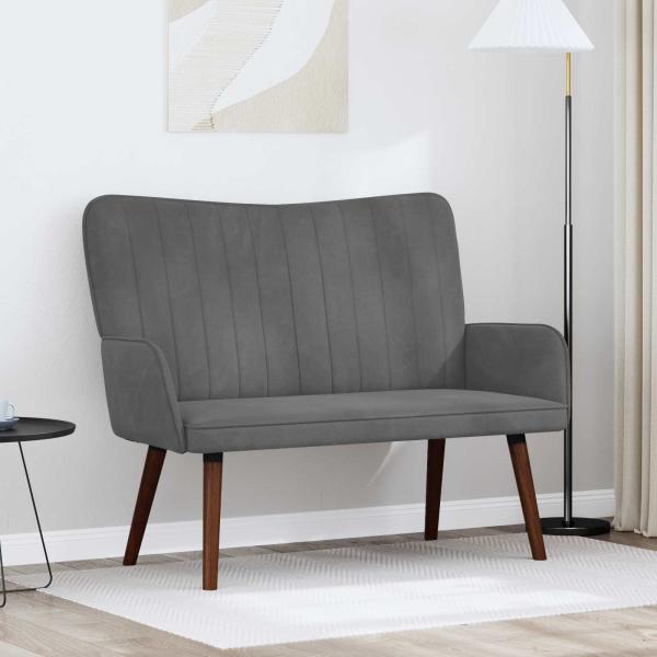 ARDEBO.de - 2-Sitzer Sofa Dunkelgrau 115 x 61 x 87 cm Samt