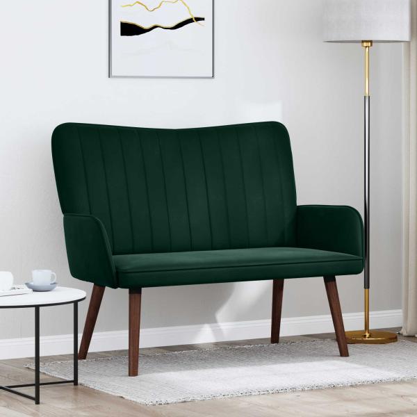 ARDEBO.de - 2-Sitzer Sofa Dunkelgrün 115 x 61 x 87 cm Samt