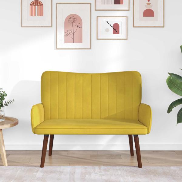 2-Sitzer Sofa Gelb 115 x 61 x 87 cm Samt