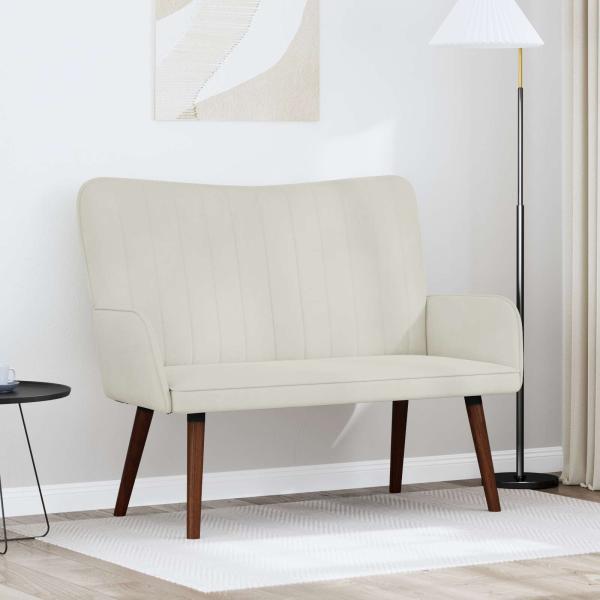 ARDEBO.de - 2-Sitzer Sofa Creme 115 x 61 x 87 cm Samt