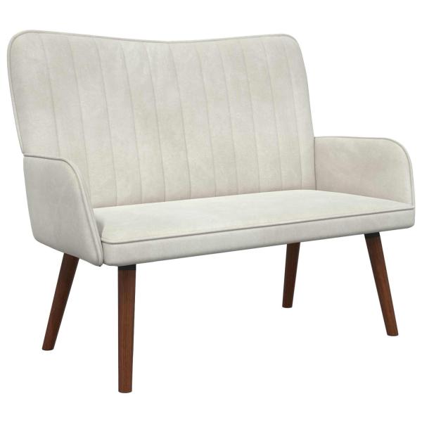 2-Sitzer Sofa Creme 115 x 61 x 87 cm Samt