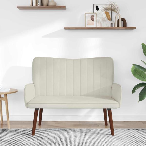 2-Sitzer Sofa Creme 115 x 61 x 87 cm Samt