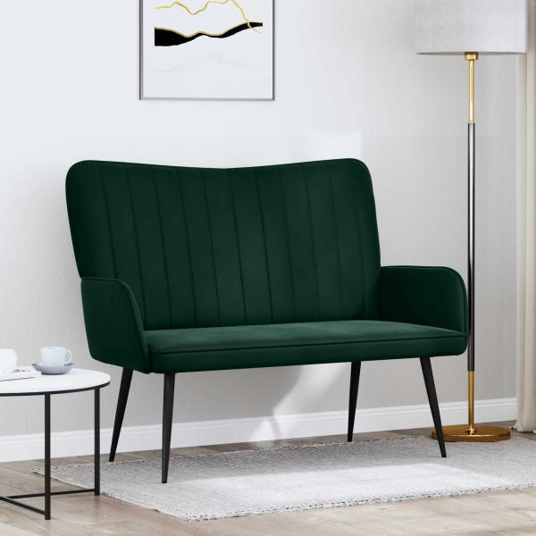 ARDEBO.de - 2-Sitzer Sofa Dunkelgrün 115 x 61 x 87 cm Samt