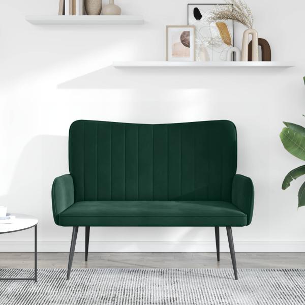 2-Sitzer Sofa Dunkelgrün 115 x 61 x 87 cm Samt