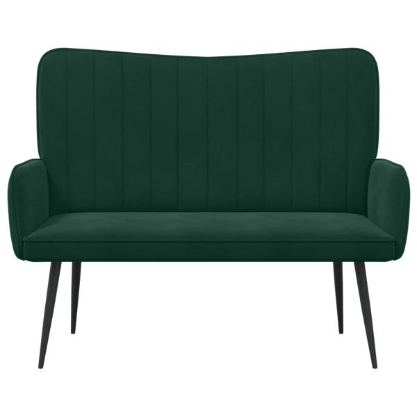 2-Sitzer Sofa Dunkelgrün 115 x 61 x 87 cm Samt
