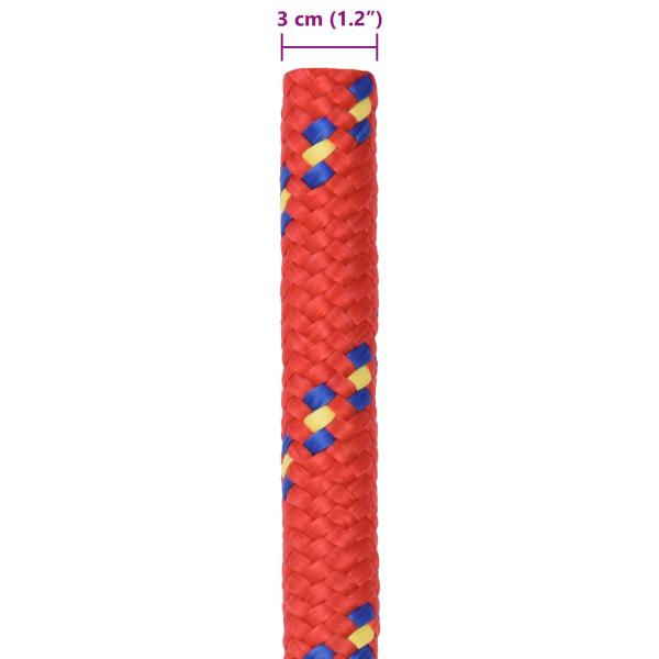 Bootsseil 3 mm 50 m Rot PP