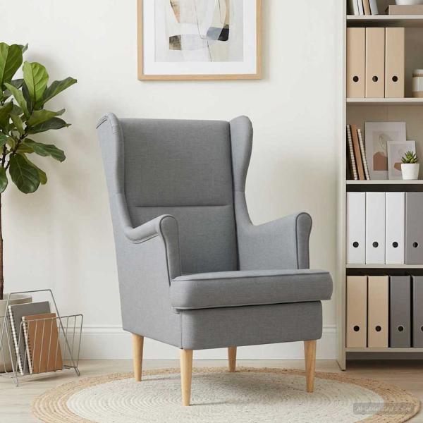 ARDEBO.de - Sessel Hellgrau Stoff