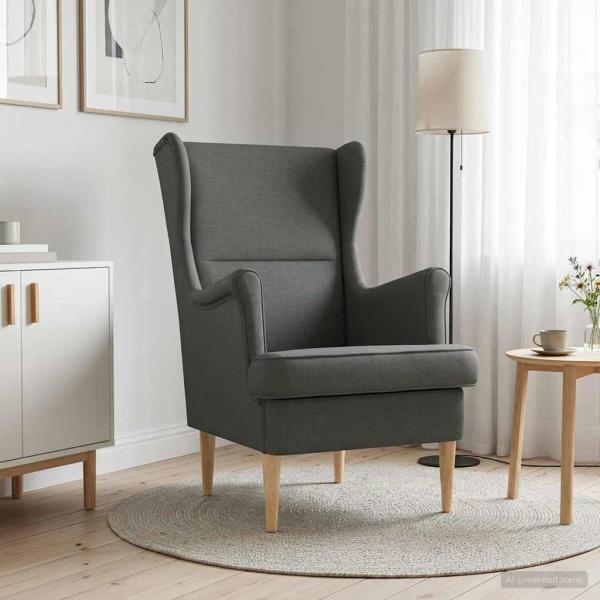 ARDEBO.de - Sessel Dunkelgrau Stoff