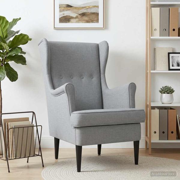 ARDEBO.de - Sessel Hellgrau Stoff