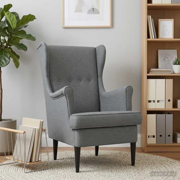 ARDEBO.de - Sessel Dunkelgrau Stoff