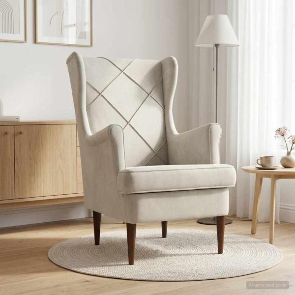 ARDEBO.de - Sessel Creme Samt