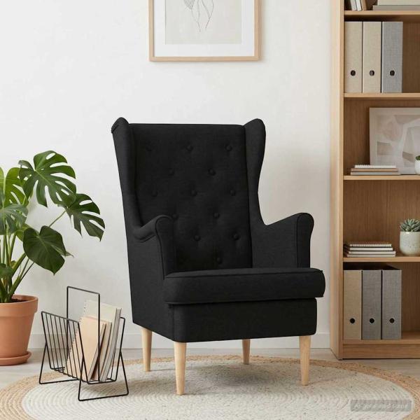 ARDEBO.de - Sessel Schwarz Stoff