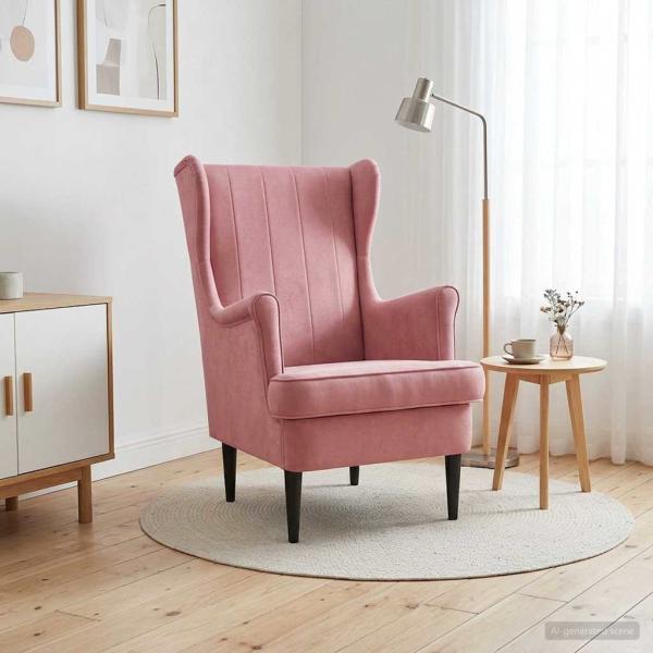 ARDEBO.de - Sessel Rosa Samt