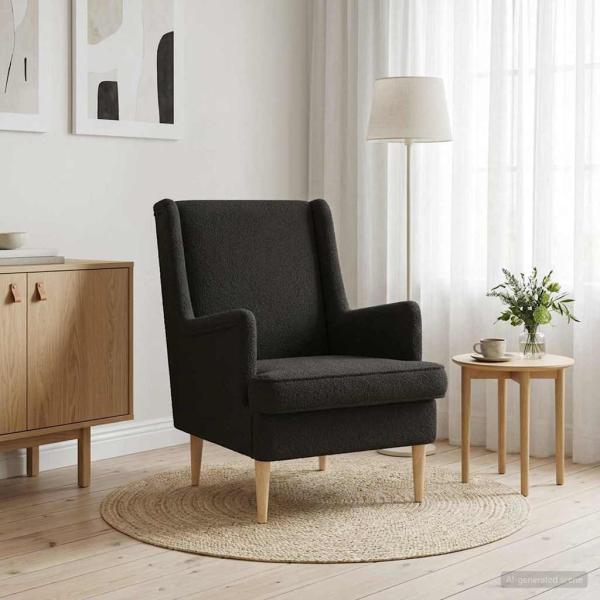 ARDEBO.de - Sessel Schwarz Stoff