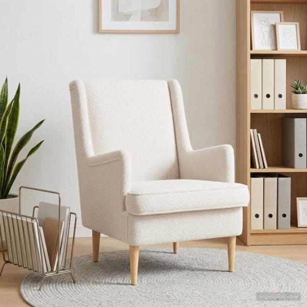 ARDEBO.de - Sessel Creme Bouclé