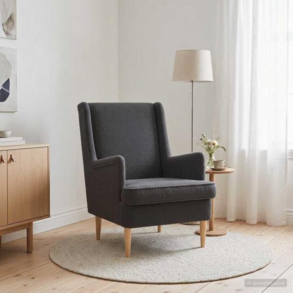 Sessel Dunkelgrau Boucl?