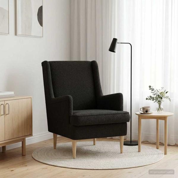 ARDEBO.de - Sessel Schwarz Bouclé