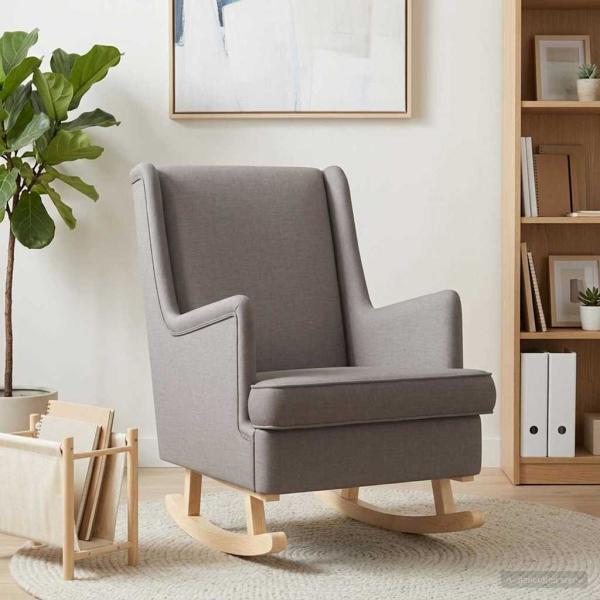 ARDEBO.de - Schaukelstuhl Taupe 62 x 80 x 85 cm Stoff