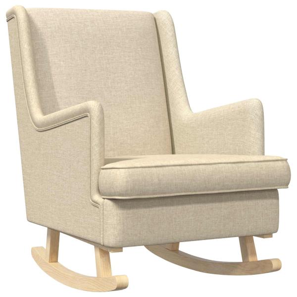 Schaukelstuhl Creme 62 x 80 x 85 cm Stoff