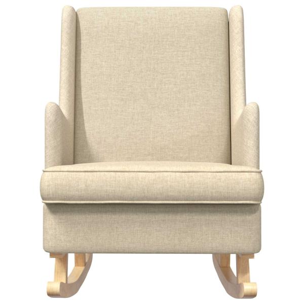 Schaukelstuhl Creme 62 x 80 x 85 cm Stoff