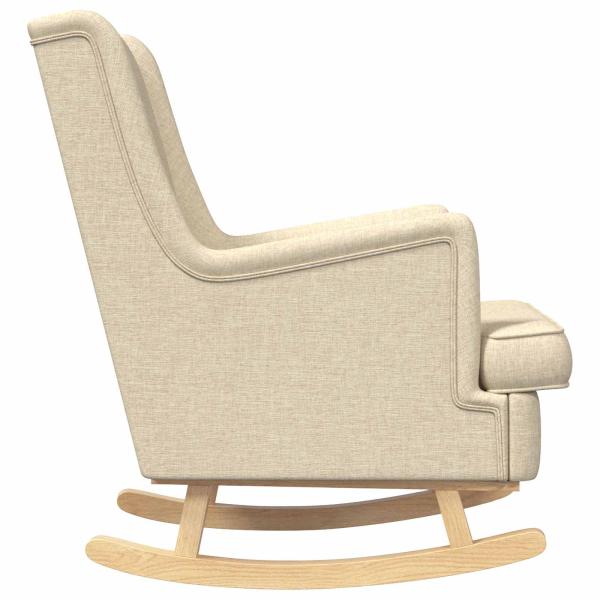 Schaukelstuhl Creme 62 x 80 x 85 cm Stoff