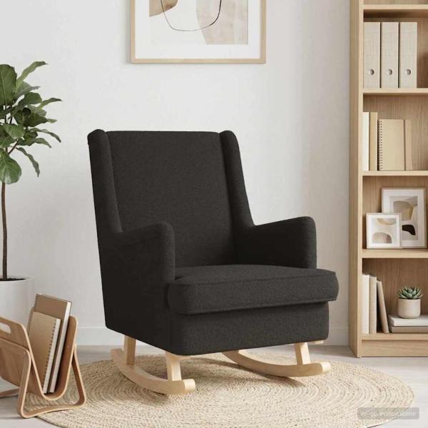 Schaukelstuhl Schwarz 62 x 80 x 85 cm Bouclé