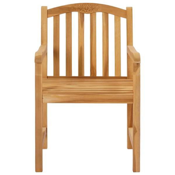 Handgeschnitzter Rosenstuhl 2 stk. Natur Massivholz Teak