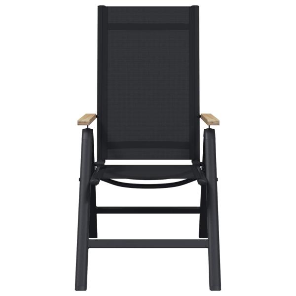Liegestühle für den Garten 2 stk. Schwarz Textilene