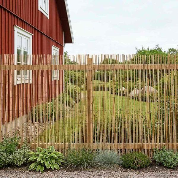 Gartenzaun Karbonisiert 500 x 100 cm Schilf
