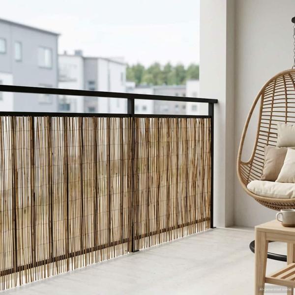 Gartenzaun Kohlenstoff 400 x 100 cm Schilf