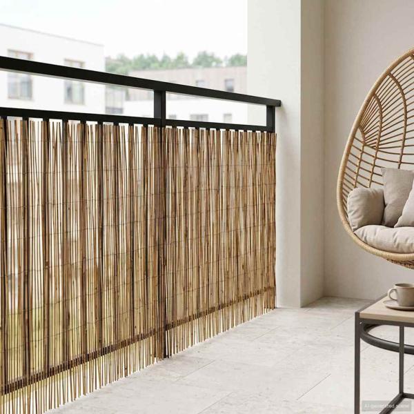 Gartenzaun Kohlenstoff 300 x 90 cm Schilf