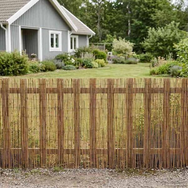 ARDEBO.de - Gartenzaun Kohlenstoff 500 x 90 cm Schilf