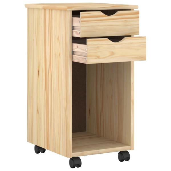 Rollschrank 34 x 39 x 65,5 cm Massives Kiefernholz Braun