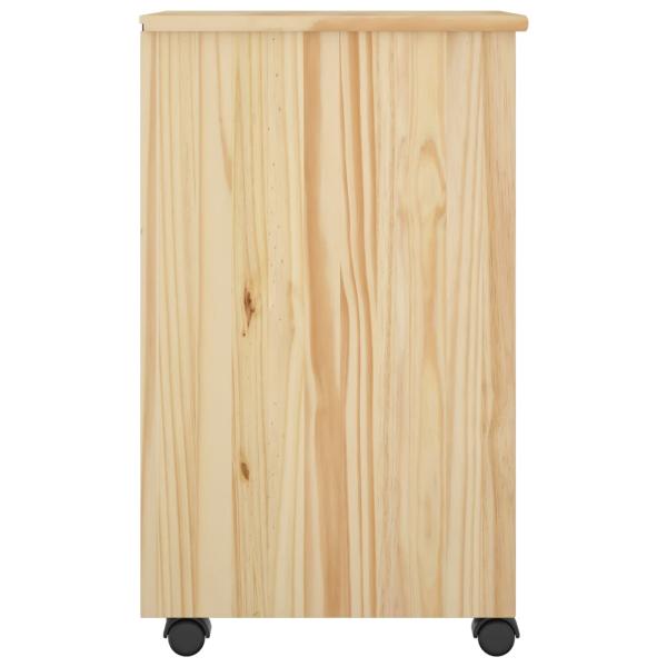 Rollschrank 34 x 39 x 65,5 cm Massives Kiefernholz Braun