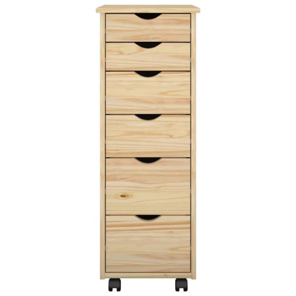 Rollschrank 34 x 39 x 93,5 cm Massivholz Kiefer Braun